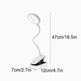 Clip On Dimmable Desk Lamp for Bed Headboard,  Modes Desk Light Clamp Lamp, 360° Flexible Gooseneck Light Touch Control Reading
