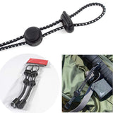 2Pcs Black Backpack Hiking Pole Ropes Adjustable Elastic Rope Lanyard Fixing Buckle Holder for Outdoor Hiking Walking Trekking