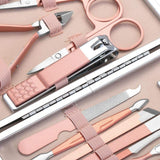 18 in 1 Stainless Steel Professional Manicure & Pedicure Kit for Women Includes Scissors Nail Cutte