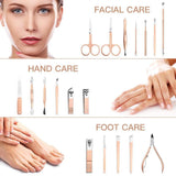 18 in 1 Stainless Steel Professional Manicure & Pedicure Kit for Women Includes Scissors Nail Cutte