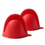 Silicone Pot Holders Set of 2 - Oven Mitts Heat Resistant, Silicone Potholders for Kitchen, Mini Oven Mitts Rubber Oven Glove Red