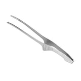 2 Pieces Stainless Steel Grill Tongs for Korean and Japanese BBQ Clean & Convenient Use,Non-Slip Serrated Tips,Ideal for Cooking