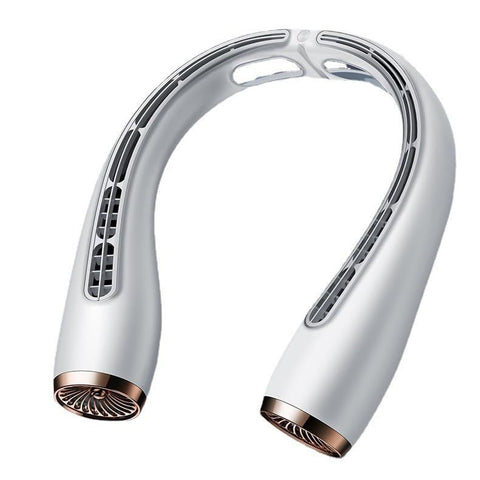 Wearable Neck Fan with Cooling Plates, Lightweight, Bladeless Design (White) Lightweight - reduces stress on neck and shoulders