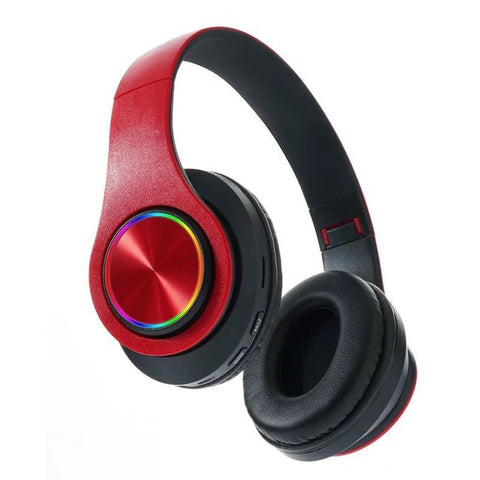 Stereo Gaming Headset Foldable Over Ear Headphones with Mic, LED Light, Bass Surround, Soft Memory Earmuffs (Red/Black) In Australia - Darrahopens