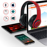 Stereo Gaming Headset Foldable Over Ear Headphones with Mic, LED Light, Bass Surround, Soft Memory Earmuffs (Red/Black)