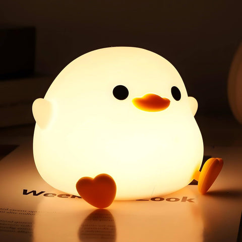 Cute Duck Lamp, Rechargeable Dimmable Nightlight, Silicone LED Bedside Lamp Nursery Nightlight with 20 Minutes Timer and Touch In Australia - Darrahopens