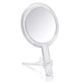 1X & 10X Magnifying Double Side Hand Makeup Mirror with Stand, Handheld Vanity Mirror, Clear HANDHELD AND TABLETOP DESIGN
