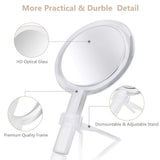 1X & 10X Magnifying Double Side Hand Makeup Mirror with Stand, Handheld Vanity Mirror, Clear HANDHELD AND TABLETOP DESIGN In Australia - Darrahopens