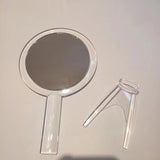 1X & 10X Magnifying Double Side Hand Makeup Mirror with Stand, Handheld Vanity Mirror, Clear HANDHELD AND TABLETOP DESIGN