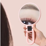 1X 5X Handheld Mirror with Handle for Travel， Magnifying Mirror, Magnification, Rotation Adjustable Handle, Double Sided Folding
