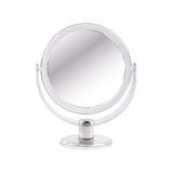 Double Sided Free Standing Swivel Vanity Mirror, Regular & 3X’s Magnification, Make-up & Shaving Use, Tabletop, Rubberized, Clear