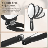 Magnifying Handheld Mirror Double Sided, 1X 15X Magnification Hand Mirror, Travel Folding Held Adjustable Rotation Pedestal Makeup