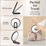 Magnifying Handheld Mirror Double Sided, 1X 15X Magnification Hand Mirror, Travel Folding Held Adjustable Rotation Pedestal Makeup In Australia - Darrahopens