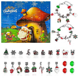 Christmas Advent Calendar Bracelets, 24 Days Xmas Countdown Calendar with 2pcs DIY Charm Bracelets Kits,Gifts for Girls Teens