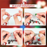 Christmas Advent Calendar Bracelets, 24 Days Xmas Countdown Calendar with 2pcs DIY Charm Bracelets Kits,Gifts for Girls Teens
