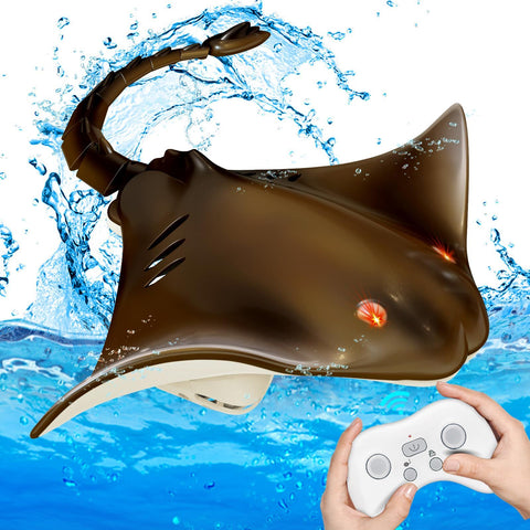 Remote Control Shark Stingray Toys,  Water Toys Pool Toys for Kids, High Simulation Stingray Boat Fish Swimming Pool Bathroom