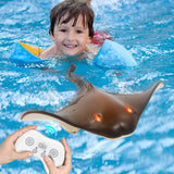 Remote Control Shark Stingray Toys,  Water Toys Pool Toys for Kids, High Simulation Stingray Boat Fish Swimming Pool Bathroom