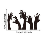 Halloween Wall Sticker Horrible Halloween Ghost Hand Wall Decal Removable Shadowy Figure Glass Window Wall Stickers Decor