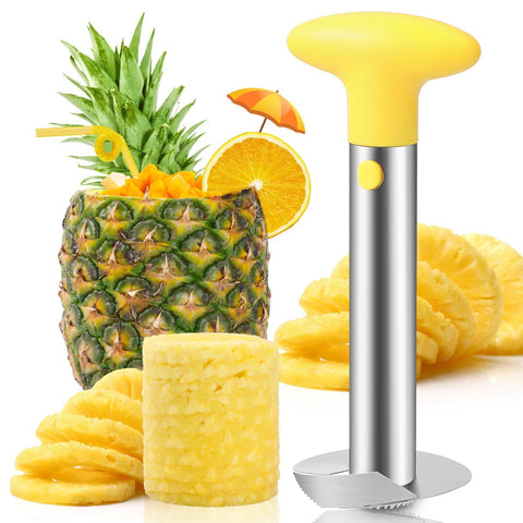 Premium Pineapple Corer and Slicer Tool - Sharp Pineapple Cutter with Serrated Tips - Easy to Use and Clean - Stainless (Yellow) In Australia - Darrahopens
