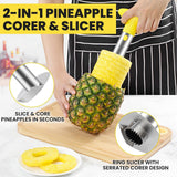 Premium Pineapple Corer and Slicer Tool - Sharp Pineapple Cutter with Serrated Tips - Easy to Use and Clean - Stainless (Yellow) In Australia - Darrahopens
