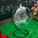 Ornament Display Stand Iron Hanging Stand Rack Holder for Hanging Glass Globe Air Plant Terrarium Witch Ball Christmas  (Black)