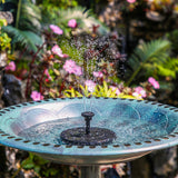 Solar Bird Bath Fountain Pump, Solar Fountain Pump for Bird Bath with 6 Nozzles, 6.5" Solar Powered Water Fountain Pump