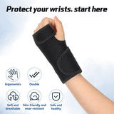 2 Pieces Carpal Tunnel Wrist Braces for Night Wrist Sleep Support Brace Wrist Splint Stabilizer and Hand (Breathable Style, Black)