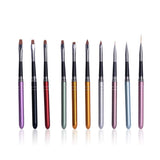 10Pcs Nail polish brush, Brush design for nail, Gel Painting Nail Art Design Brush Pen Set, Nail Dotting Painting Drawing Pen
