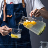 Glass Pitcher with Lid – Multifunctional Bedside Water Carafe and Glass Set - Premium 1.3L Glass Water Carafe with Handle In Australia - Darrahopens
