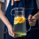 Glass Pitcher with Lid – Multifunctional Bedside Water Carafe and Glass Set - Premium 1.3L Glass Water Carafe with Handle In Australia - Darrahopens