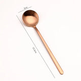 Steel Creative Stirring Tea Coffee Spoon Titanium Golden Long Handle Mug Honey Dessert Small Round Ice Cream Spoon rose gold-13cm In Australia - Darrahopens
