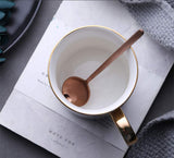 Steel Creative Stirring Tea Coffee Spoon Titanium Golden Long Handle Mug Honey Dessert Small Round Ice Cream Spoon rose gold-13cm In Australia - Darrahopens