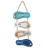 Decor Sign, Flip Flop Beach Decorations for Home, Bathroom, Living Room, Bedroom and Dining Room, The Beach is My Happy Place