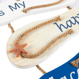 Decor Sign, Flip Flop Beach Decorations for Home, Bathroom, Living Room, Bedroom and Dining Room, The Beach is My Happy Place
