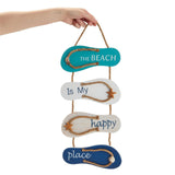 Decor Sign, Flip Flop Beach Decorations for Home, Bathroom, Living Room, Bedroom and Dining Room, The Beach is My Happy Place