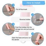 Pet Hair Remover, Portable Dust and Lint Remover with Self-Cleaning Base Double-Sided Manual Clothes Fuzz Cleaner for Furniture