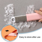 Pet Hair Remover, Portable Dust and Lint Remover with Self-Cleaning Base Double-Sided Manual Clothes Fuzz Cleaner for Furniture
