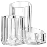 Housewares Cosmetics Organiser, 3 Compartment, Clear, 13.4 x 13.4 x 12 cm , it is not easy to break, and it is durable. In Australia - Darrahopens