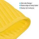 Dish Drying Mat Set, 2 Pcs 12" x 9" Silicone Sink Drain Pad Heat Resistant Suitable for Kitchen Counter, Fridge, Drawer - Yellow