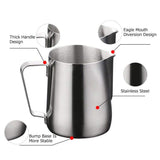 Stainless Steel Milk Pitcher 450 mlFrothing Jug Cup for Espresso Coffee Milk Frothers Latte Art easy to clean. In Australia - Darrahopens
