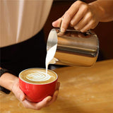 Stainless Steel Milk Pitcher 450 mlFrothing Jug Cup for Espresso Coffee Milk Frothers Latte Art easy to clean. In Australia - Darrahopens