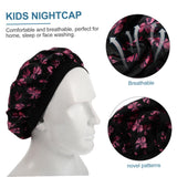 Sleeping Hat 2pcs Children's Printed Satin Bonnet Sleeping Hair Bath Caps Kids Elastic Shower Hat Night Sleep Caps Elastic Sleeping In Australia - Darrahopens