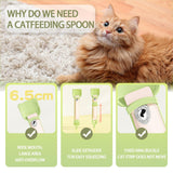 2 pcs Cat Strip Feeders, Cute Cat Head Shape Cat Strip Squeeze Spoons Multifunctional 2-in-1 Cat Food Dispenser Cat Treat Spoons