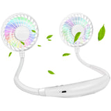 Hand Free Portable Neck Fans For Women, Kids, and Men,Rechargeable Battery Operated Wearable Fan Personal Fans White