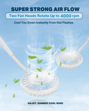 Hand Free Portable Neck Fans For Women, Kids, and Men,Rechargeable Battery Operated Wearable Fan Personal Fans White