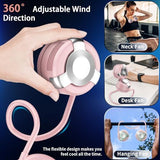 Rotatable Hands-Free Personal Fan•USB Rechargeable with 3 Speeds Bladeless Fan, Adjustable MiniFan for Indoor Outdoor (pink) In Australia - Darrahopens