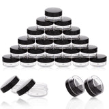 50 Count Tiny Sample Jars, 5ML Makeup Cosmetic Containers for Lip Balms, Lotion, Powder, Beauty Products(Black Lids) In Australia - Darrahopens