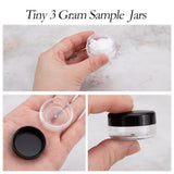 50 Count Tiny Sample Jars, 5ML Makeup Cosmetic Containers for Lip Balms, Lotion, Powder, Beauty Products(Black Lids)