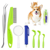 Tick Removal Tool Kit, 7Pcs Plastic Tick Removers Including Stainless Steel Tweezers and Comb for Dogs Cats In Australia - Darrahopens