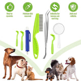 Tick Removal Tool Kit, 7Pcs Plastic Tick Removers Including Stainless Steel Tweezers and Comb for Dogs Cats In Australia - Darrahopens